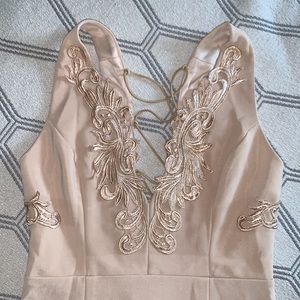 Beige Tan Cream Cocktail Dress